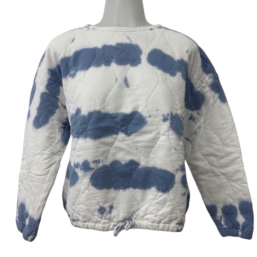 Zara Kids Blue and White Tie Dye Quilted Sweatshirt size 13-14